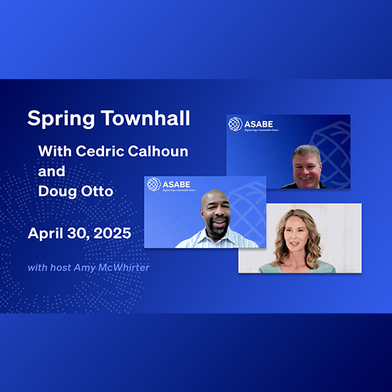 Graphic showing details of online townhall with Cedric Calhoun and Doug Otto